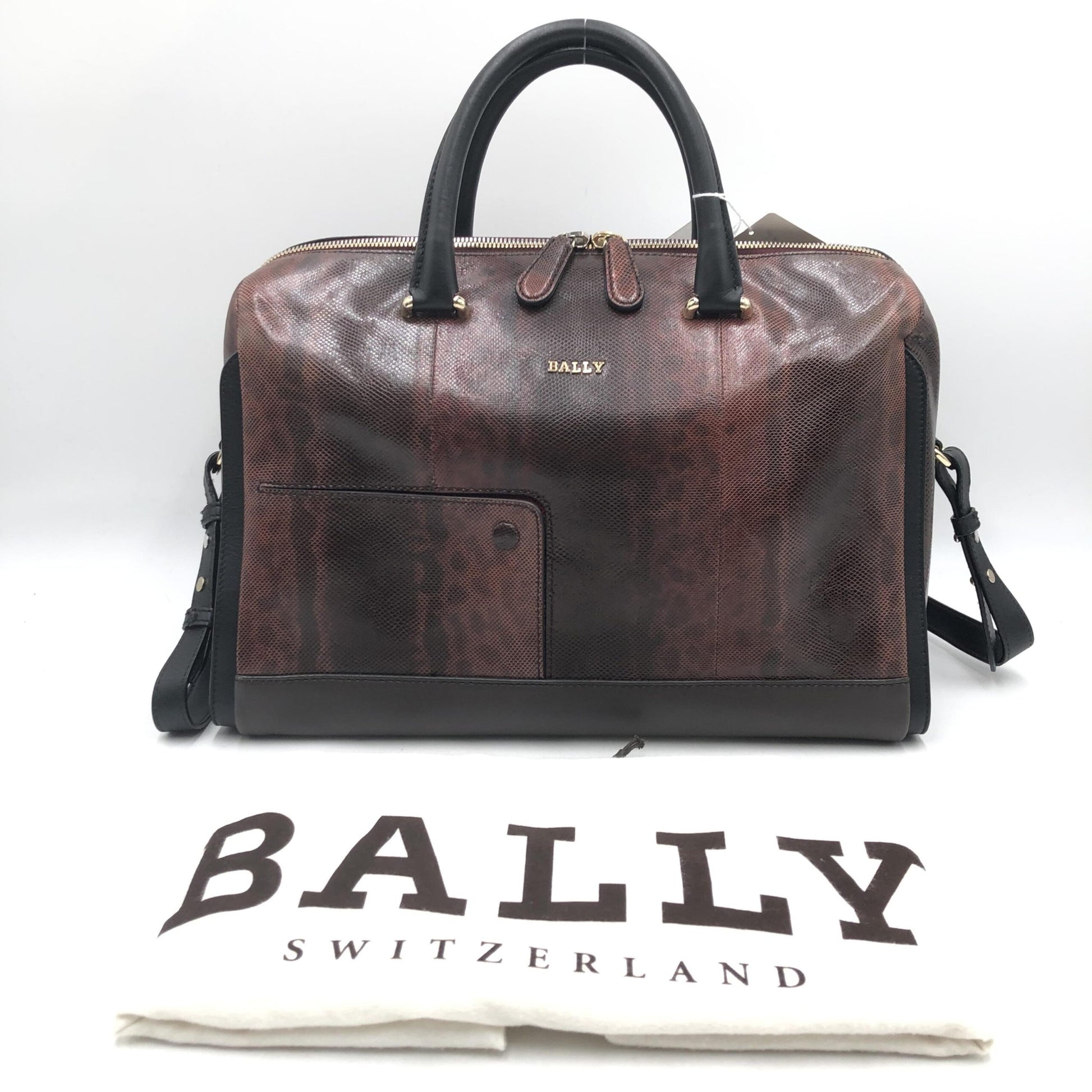 Bally Preloved Python Pattern 2WAY Boston Bag - A Luxurious Statement Piece
