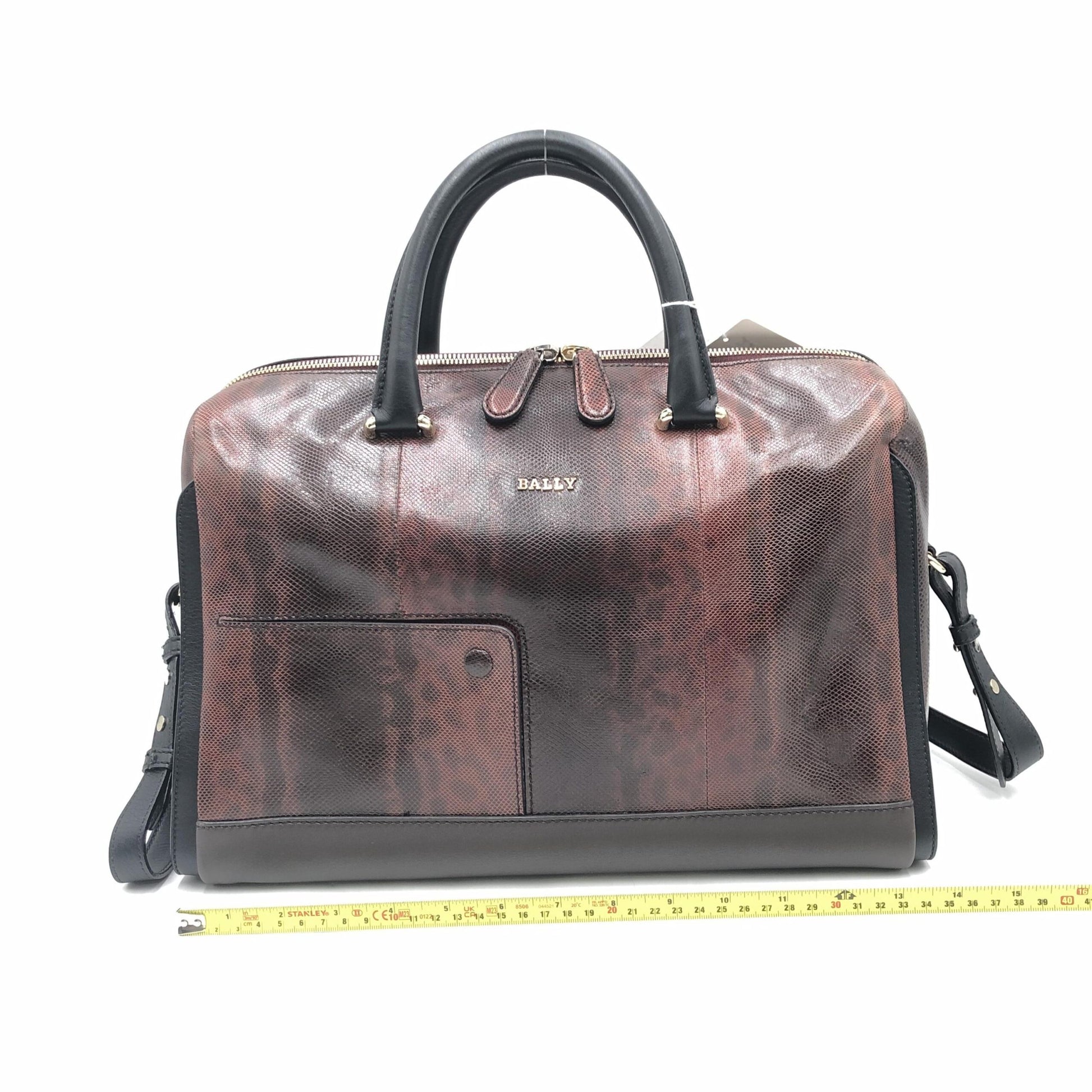 Bally Preloved Python Pattern 2WAY Boston Bag - A Luxurious Statement Piece