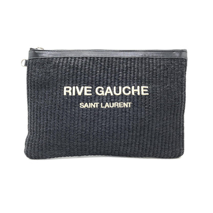 Saint Laurent Rive Gauche Preloved Zipped Pouch in Black – A Timeless Elegance
