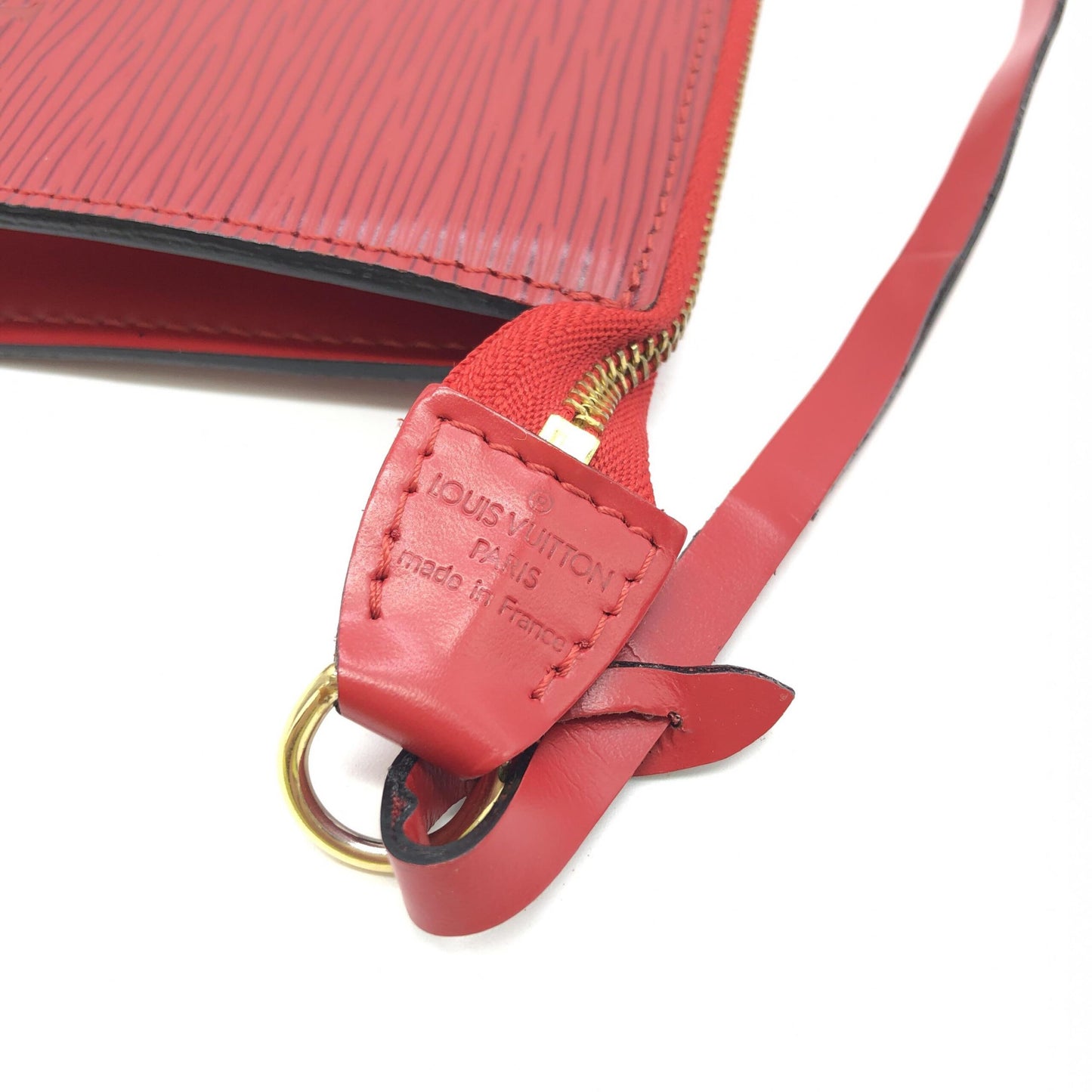 Louis Vuitton Preloved Red Epi Leather Pochette Accessory Bag - Timeless Luxury with Vintage Charm
