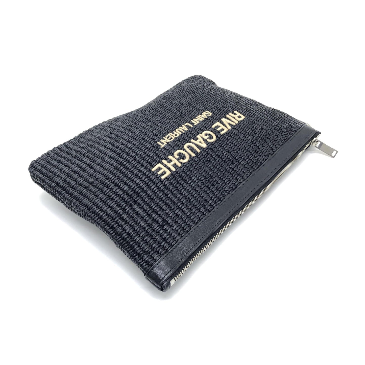 Saint Laurent Rive Gauche Preloved Zipped Pouch in Black – A Timeless Elegance