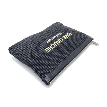 Saint Laurent Rive Gauche Preloved Zipped Pouch in Black – A Timeless Elegance