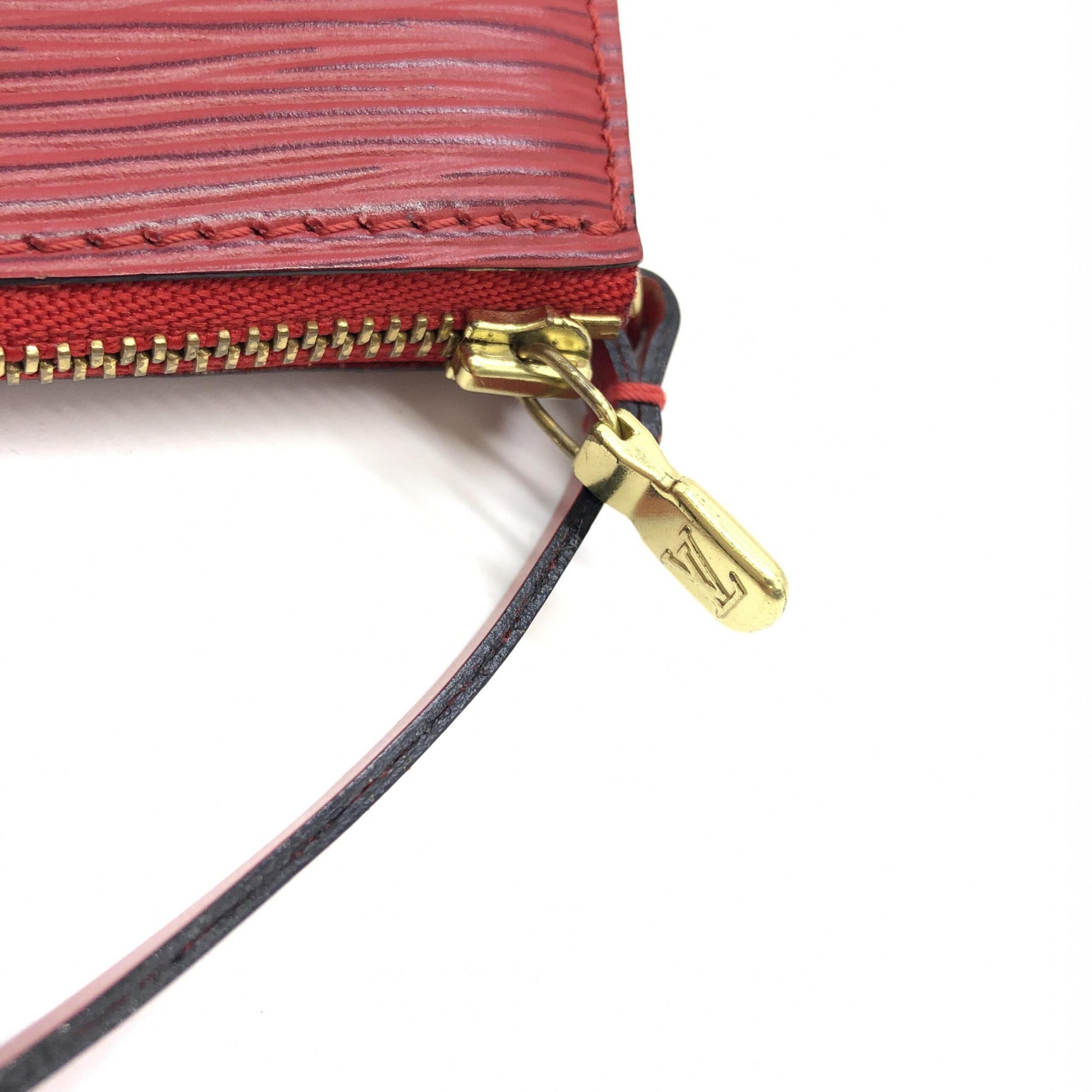 Louis Vuitton Preloved Red Epi Leather Pochette Accessory Bag - Timeless Luxury with Vintage Charm