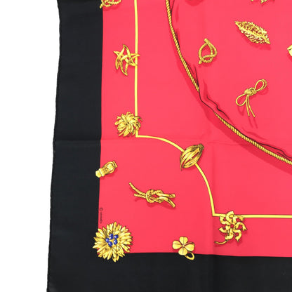 Hermès Preloved Silk Scarf - Timeless Elegance in Black and Red