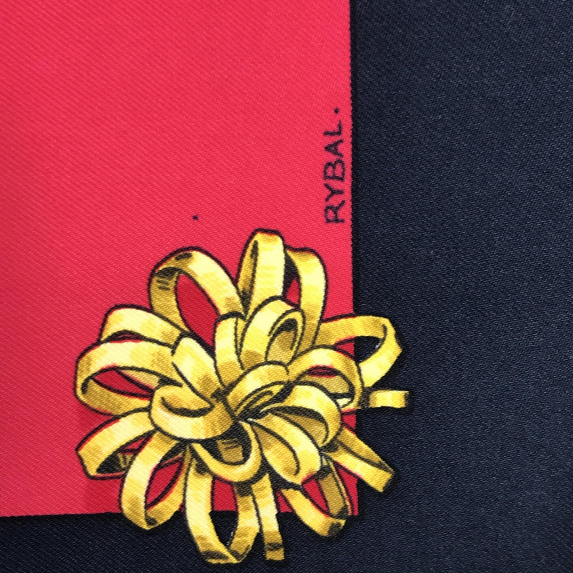 Hermès Preloved Silk Scarf - Timeless Elegance in Black and Red