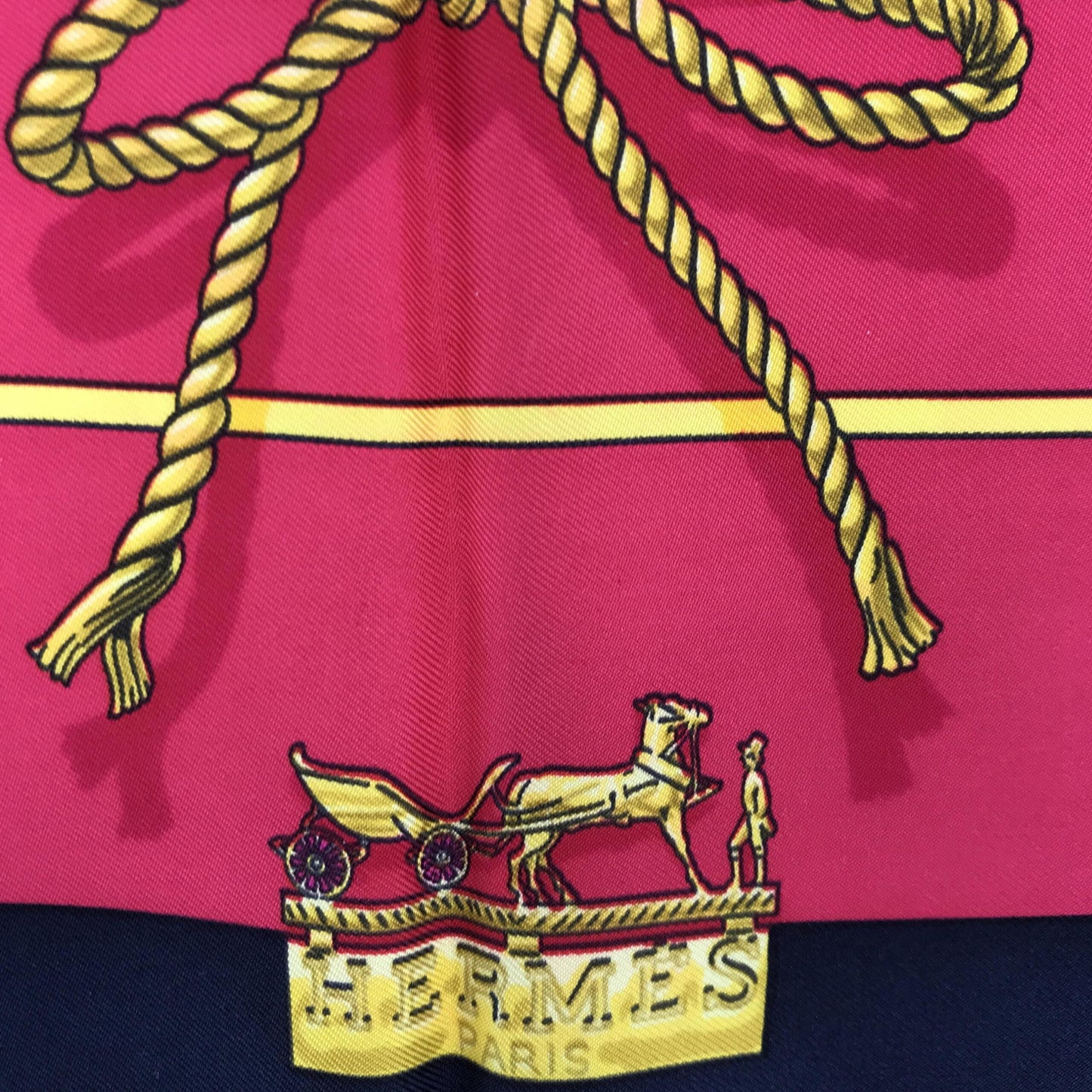 Hermès Preloved Silk Scarf - Timeless Elegance in Black and Red