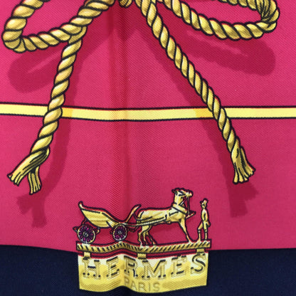 Hermès Preloved Silk Scarf - Timeless Elegance in Black and Red