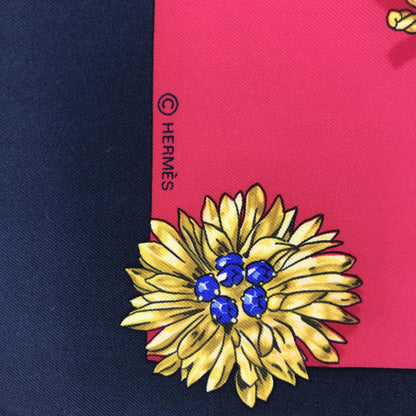 Hermès Preloved Silk Scarf - Timeless Elegance in Black and Red