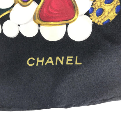 Chanel Preloved Silk Scarf with Vibrant Jewelry Print – A Luxurious Expression of Timeless Elegance