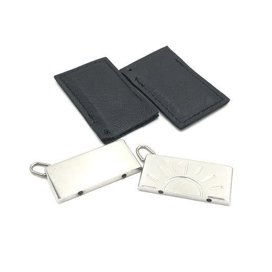 Hermès Preloved Silver Tone Half Sun Pendant Set - Timeless Elegance with Character