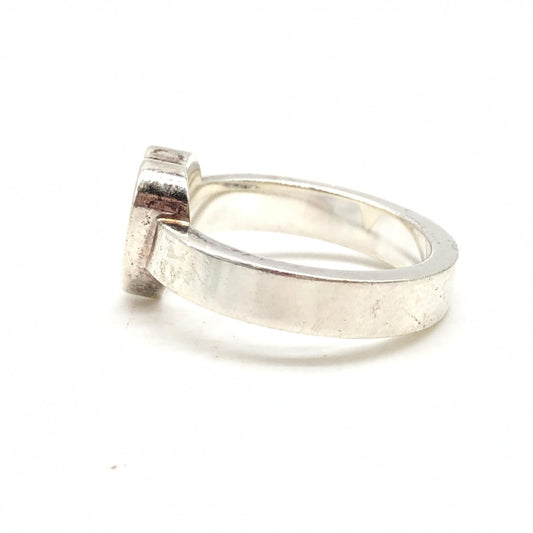 Gucci Preloved Sterling Silver Heart Trademark Ring, US Size 5.5 - Timeless Elegance with Vintage Charm