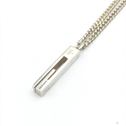 Gucci Preloved Sterling Silver G Bar Pendant Necklace - Timeless Elegance and Sophistication