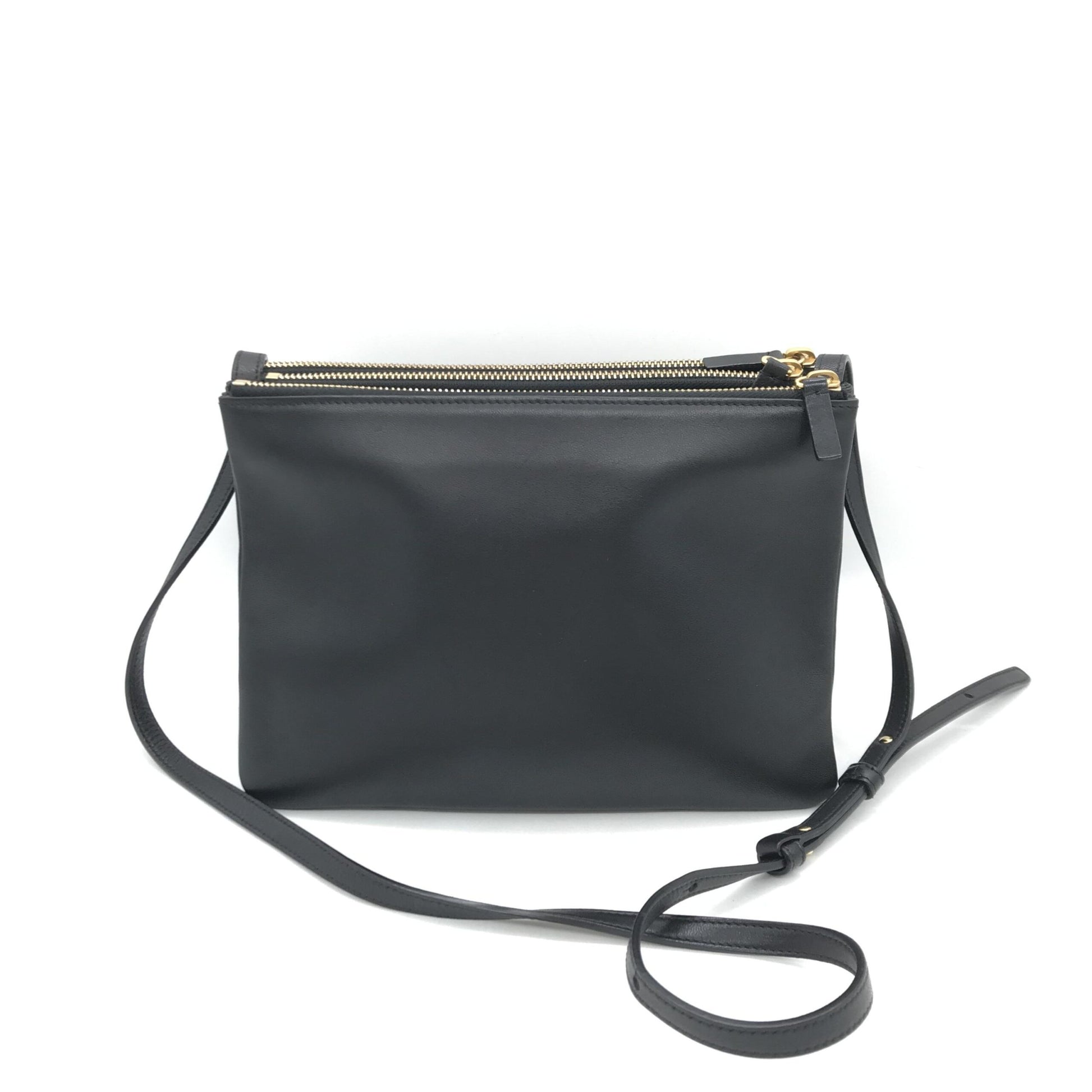 Celine Preloved Trio Black Leather Shoulder Bag – Timeless Elegance with Character