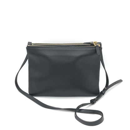Celine Preloved Trio Black Leather Shoulder Bag – Timeless Elegance with Character