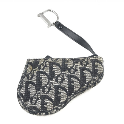 Christian Dior Preloved Trotter Canvas Saddle Coin Purse – Timeless Elegance in Navy Blue