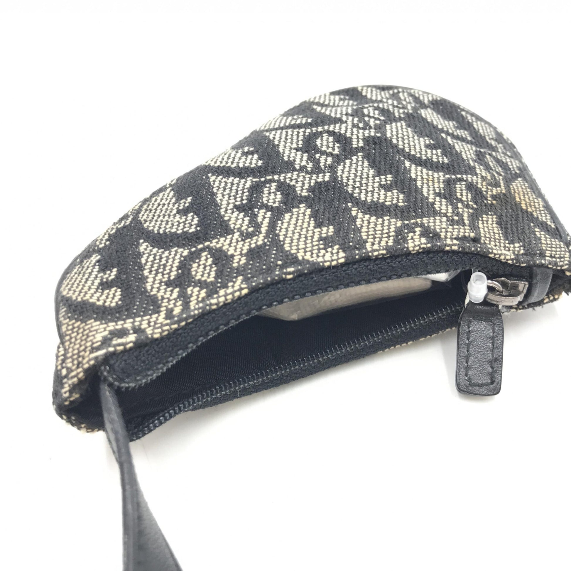 Christian Dior Preloved Trotter Canvas Saddle Coin Purse – Timeless Elegance in Navy Blue