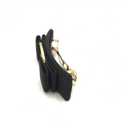 Salvatore Ferragamo Preloved Vara Hair Clip in Black with Gold Hardware – A Timeless Statement of Elegance