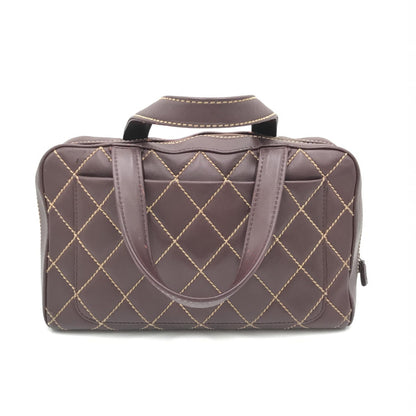 Chanel Preloved Wild Stitch Handbag Mini Boston Red - Vintage Elegance in Fair Condition