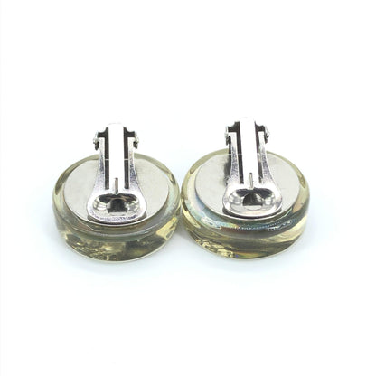 Chanel Vintage Holographic Logo Clip-On Earrings - Exquisite Preloved Elegance