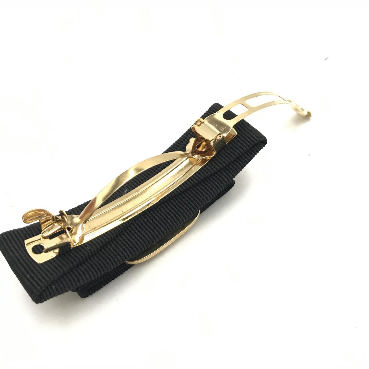 Salvatore Ferragamo Preloved Vara Hair Clip in Black with Gold Hardware – A Timeless Statement of Elegance