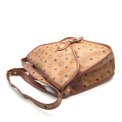 MCM Preloved Vesutos Leather Messenger Bag - Exquisite Craftsmanship in Cognac with Vintage Charm