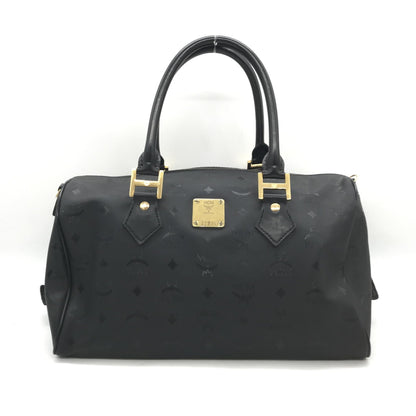 MCM Preloved Black Visetos Monogram Boston Bag