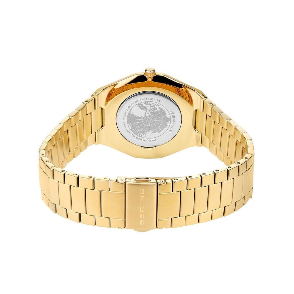 BERING Men’s Gold Stainless Steel Dress Watch with Quartz Movement