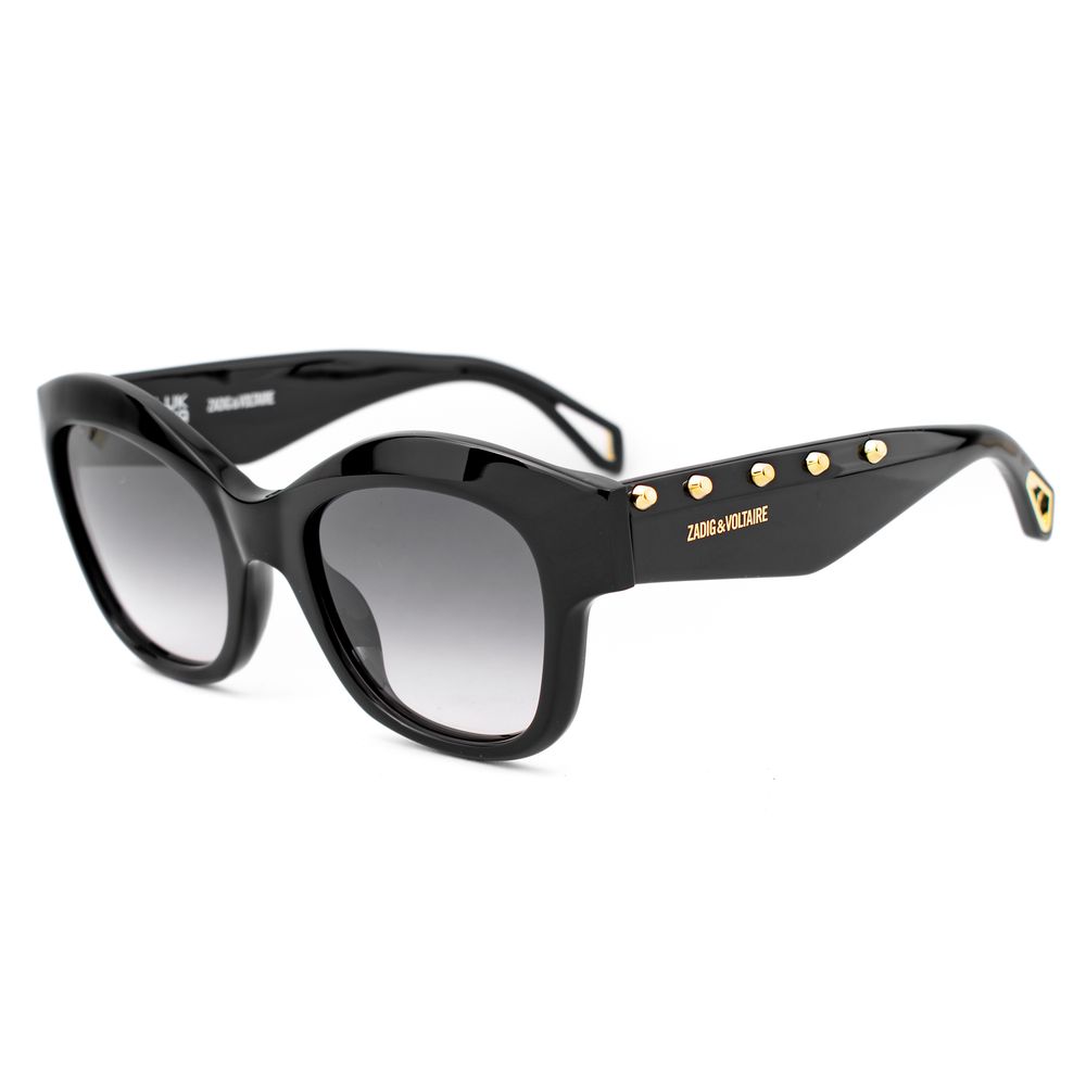 Zadig & Voltaire Women’s Black Acetate Sunglasses – 52mm