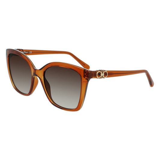 Ferragamo Brown Injected Sunglasses – Stylish UV Protection
