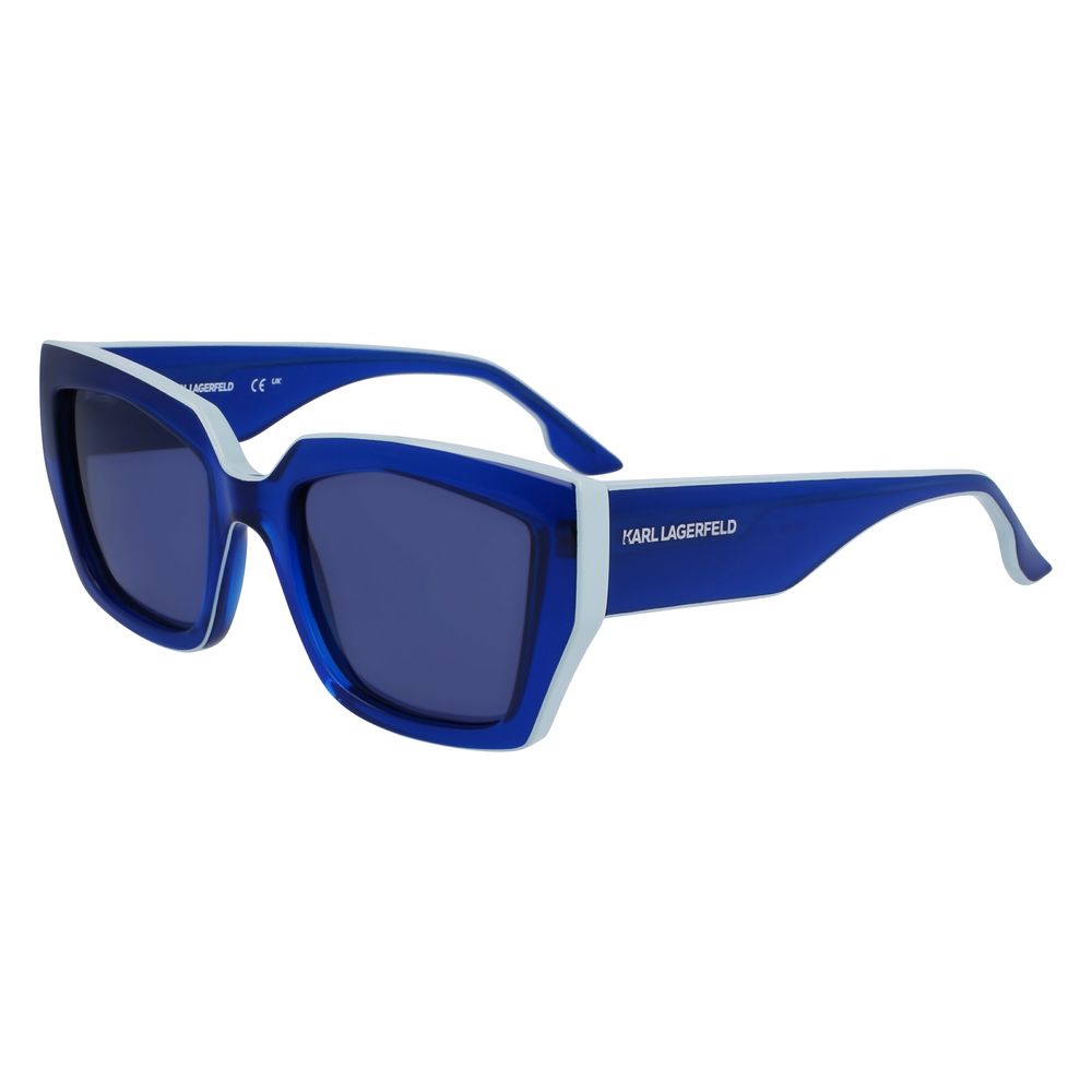 Karl Lagerfeld Women's Blue Injected Sunglasses – 53mm