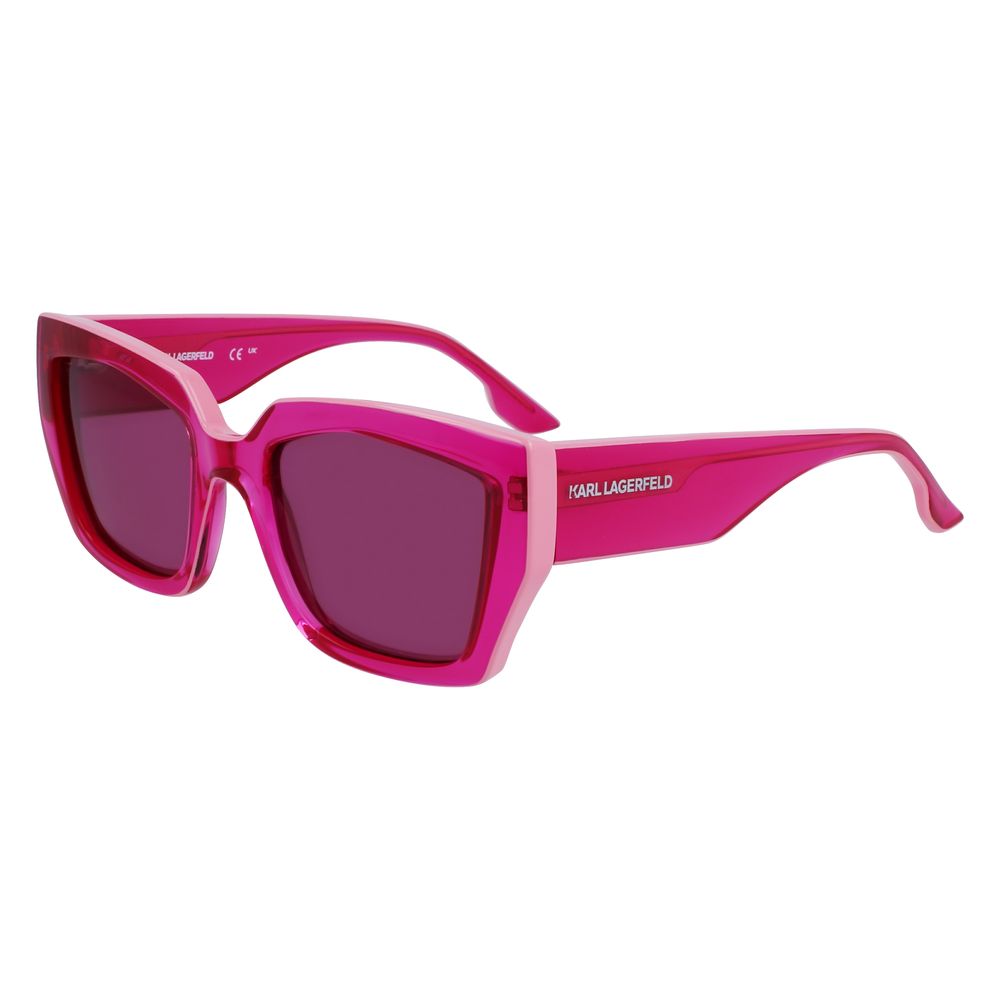 Karl Lagerfeld Women’s Multicolor Injected Sunglasses – Pink, 53mm