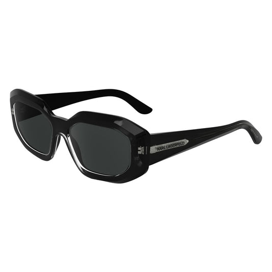 Karl Lagerfeld Women's Black Injected Sunglasses – 53mm