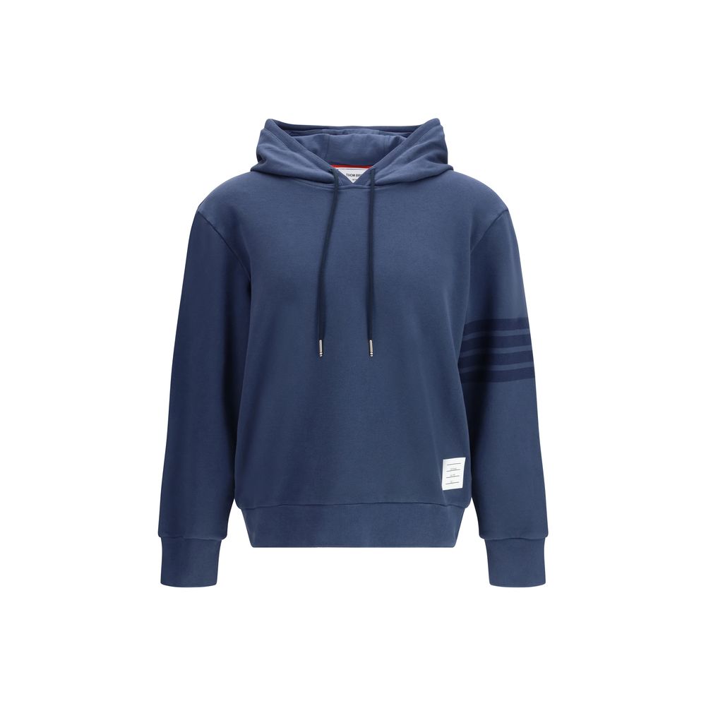 Thom Browne Blue Cotton Sweatshirt - Long Sleeve Hoodie Pullover