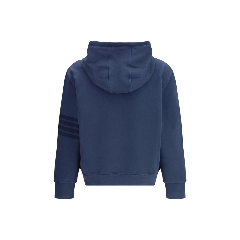 Thom Browne Blue Cotton Sweatshirt - Long Sleeve Hoodie Pullover