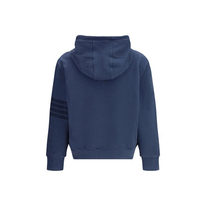 Thom Browne Blue Cotton Sweatshirt - Long Sleeve Hoodie Pullover