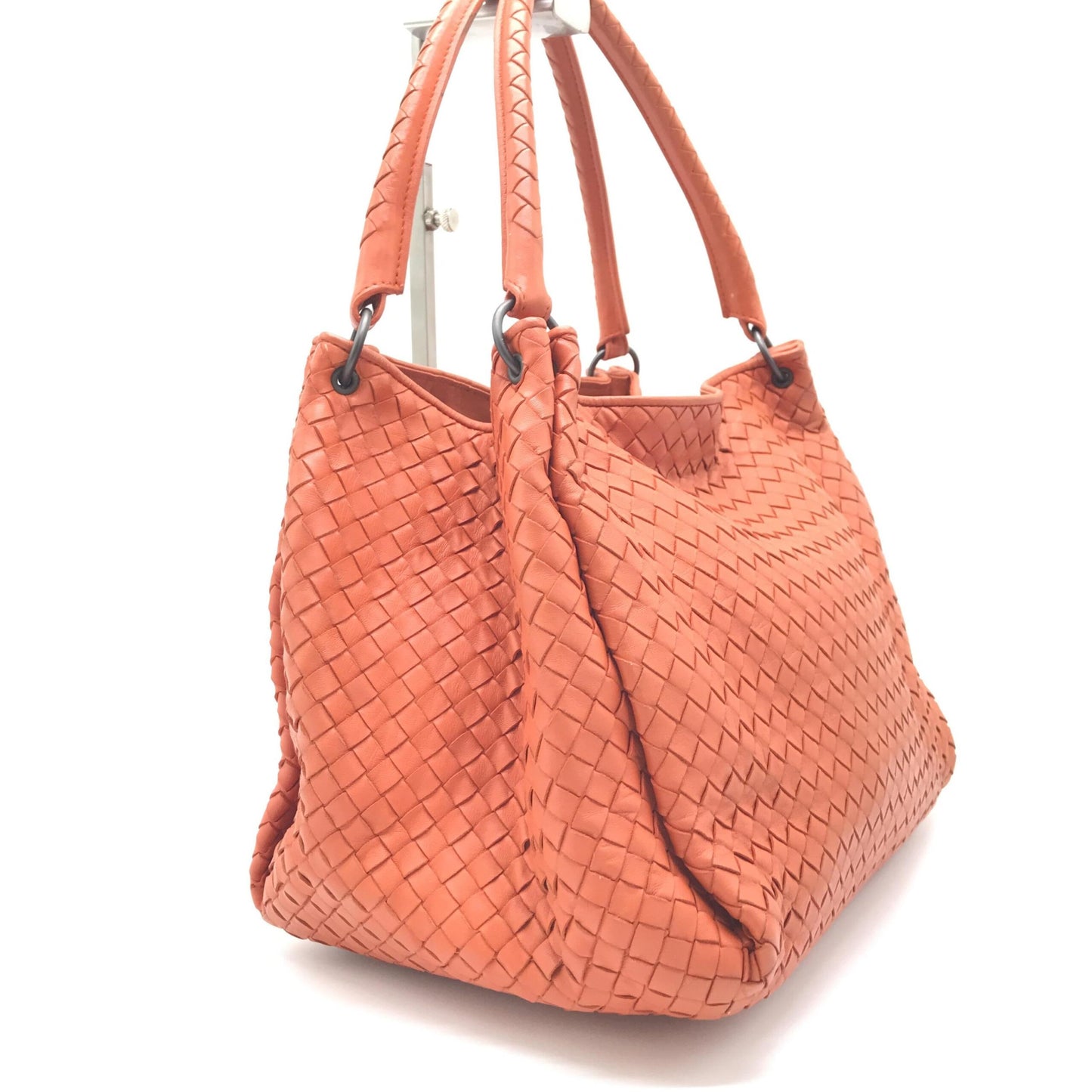 Bottega Veneta Preloved Intrecciato Leather Hobo Bag in Vibrant Orange - A Timeless Statement Piece