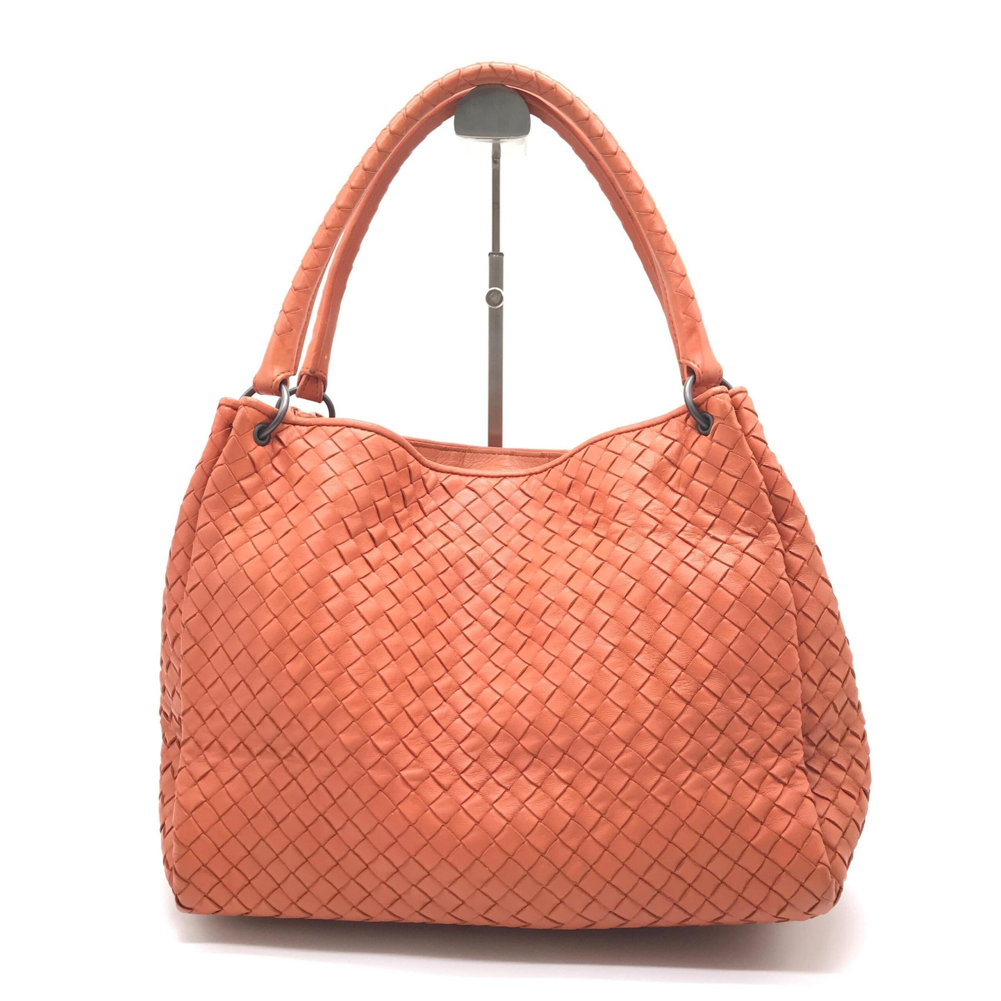 Bottega Veneta Preloved Intrecciato Leather Hobo Bag in Vibrant Orange - A Timeless Statement Piece