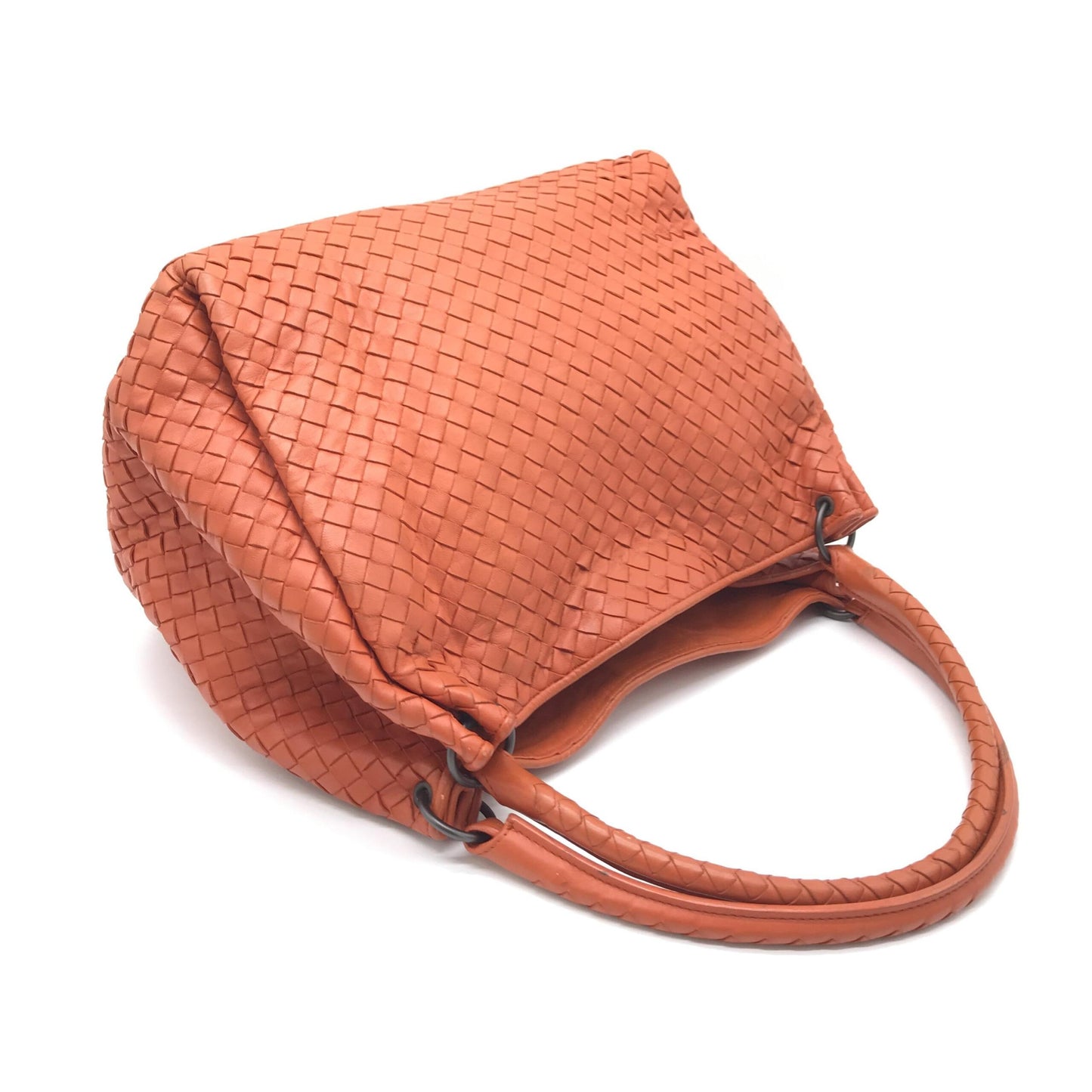 Bottega Veneta Preloved Intrecciato Leather Hobo Bag in Vibrant Orange - A Timeless Statement Piece