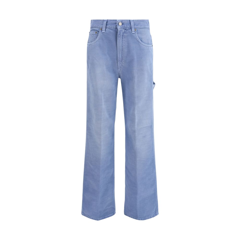 Haikure Light Blue Cotton Relaxed Fit Jeans