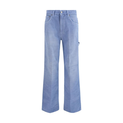 Haikure Light Blue Cotton Relaxed Fit Jeans