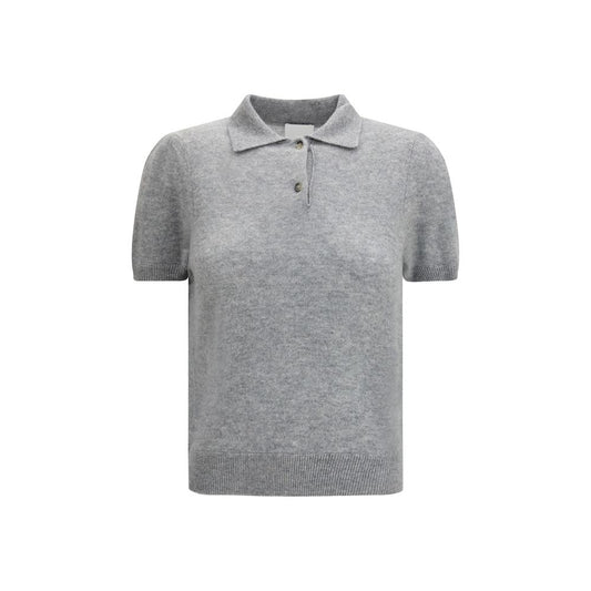 Allude Gray Cashmere Shortsleeve Shirt