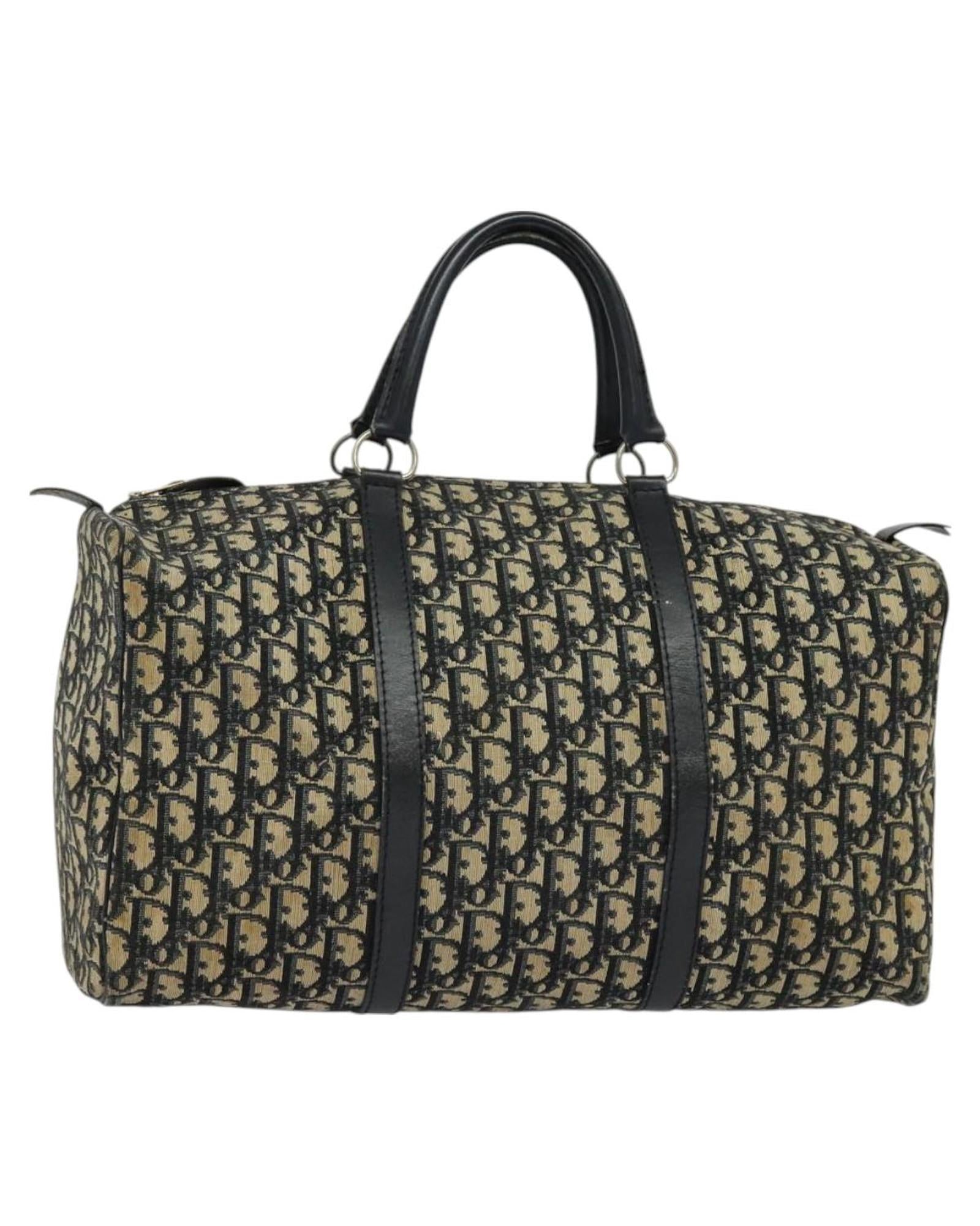 Pre-Loved Vintage Dior Trotter Boston Bowling Bag | Navy Canvas