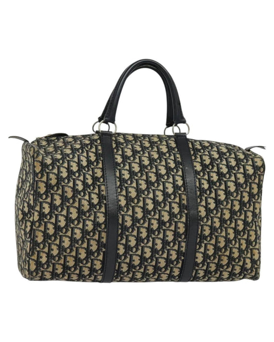 Pre-Loved Vintage Dior Trotter Boston Bowling Bag | Navy Canvas