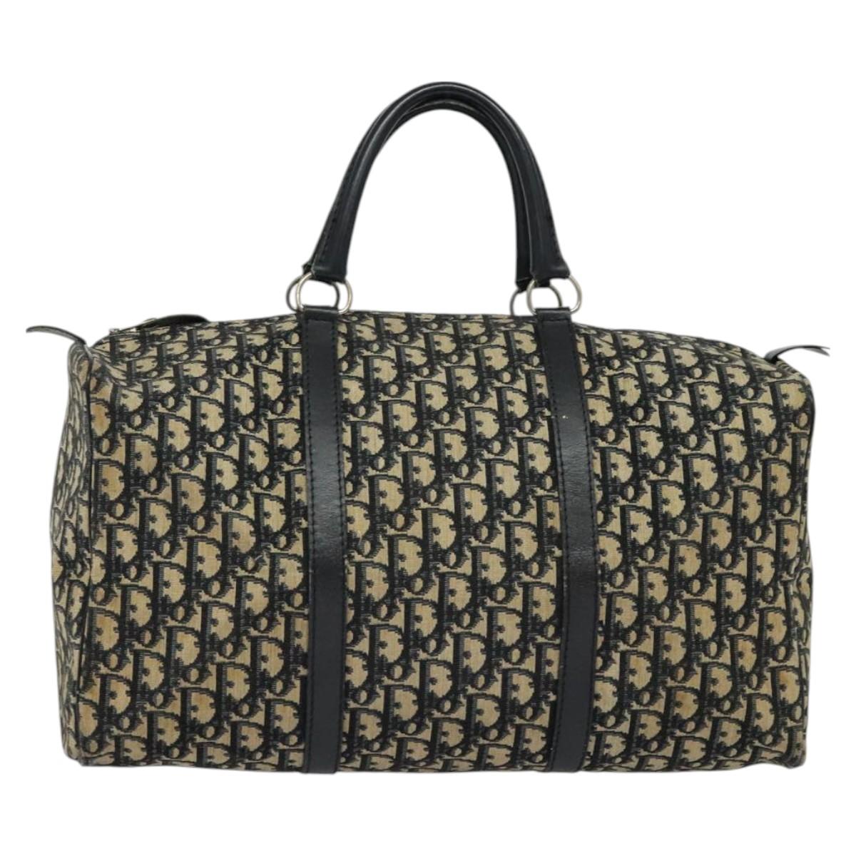 Pre-Loved Vintage Dior Trotter Boston Bowling Bag | Navy Canvas