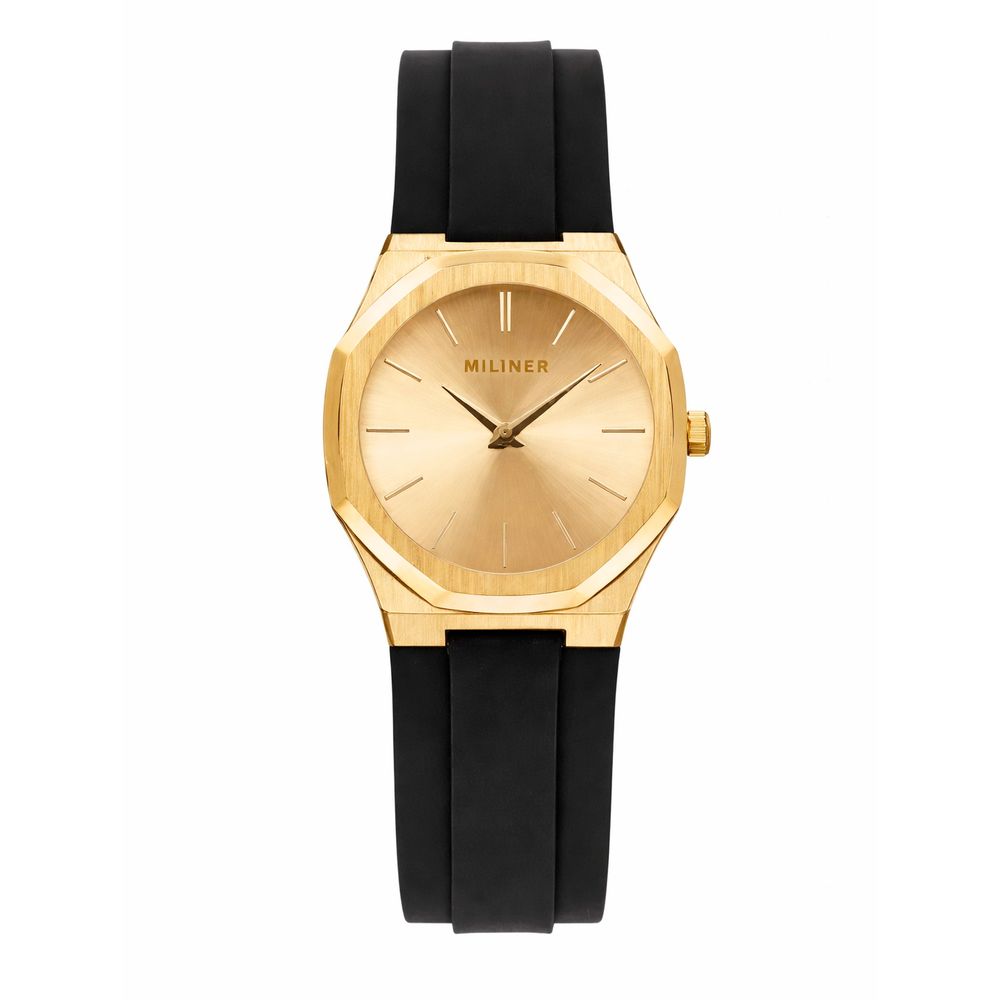 Millner Men’s Black Silicone Sport Watch with Gold Accents