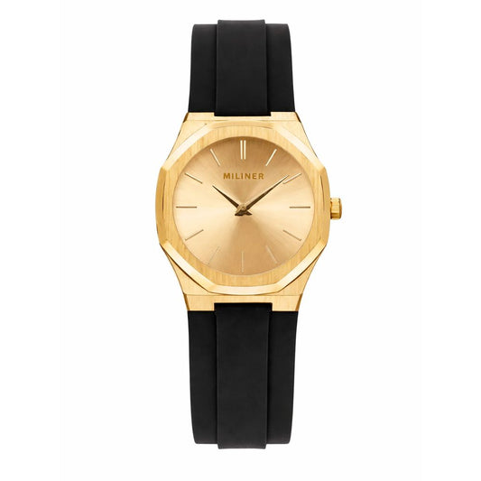 Millner Men’s Black Silicone Sport Watch with Gold Accents