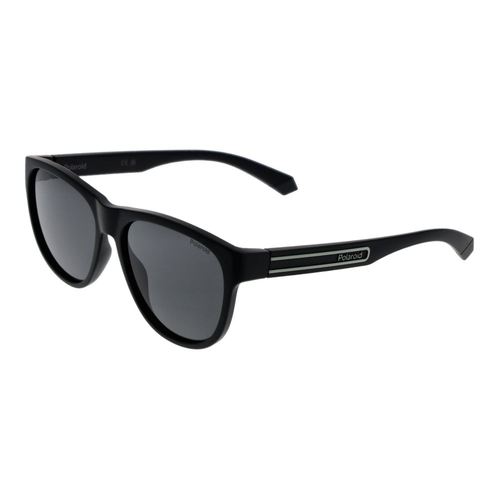 Polaroid Unisex Round Sunglasses – Black Full-Rim, 56mm