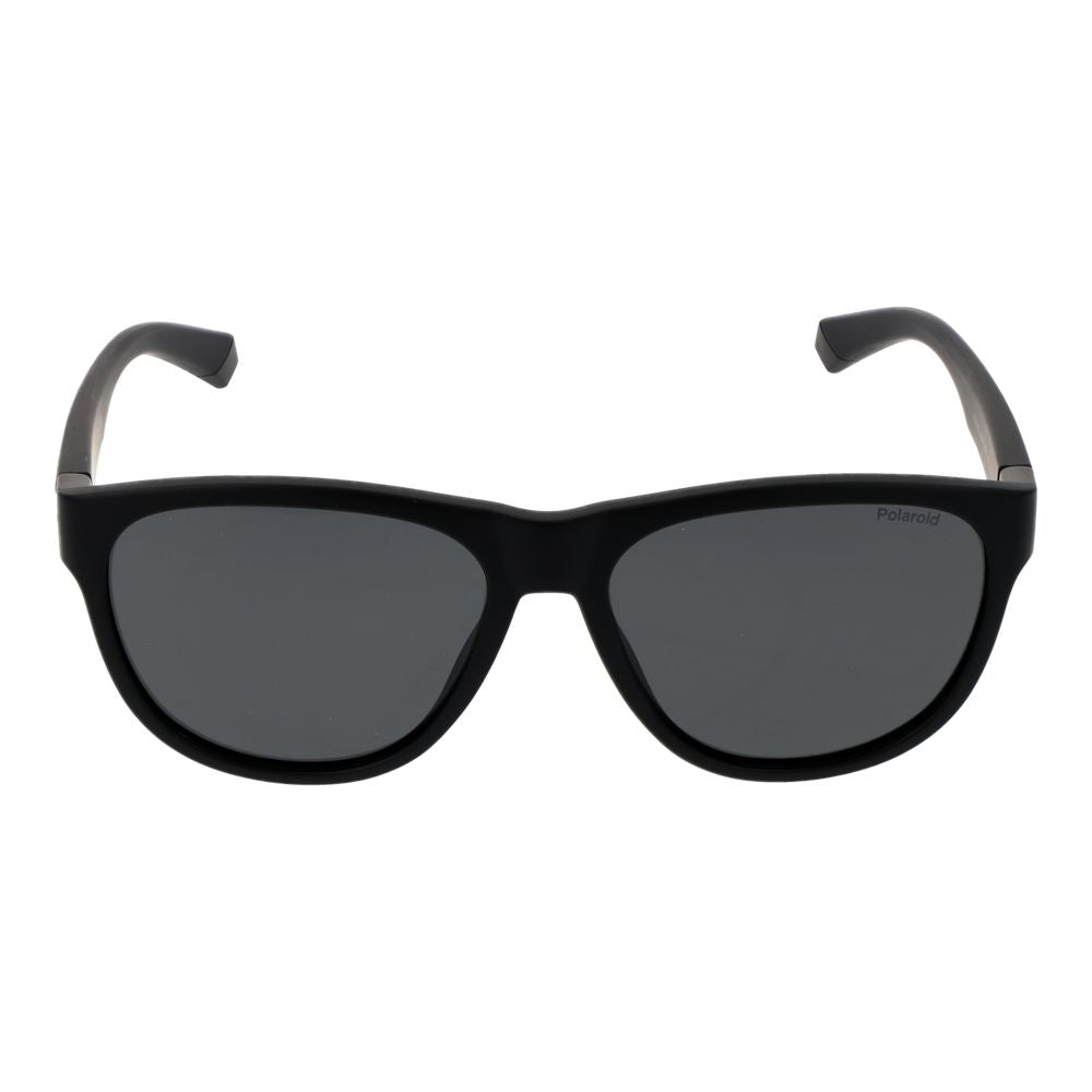 Polaroid Unisex Round Sunglasses – Black Full-Rim, 56mm