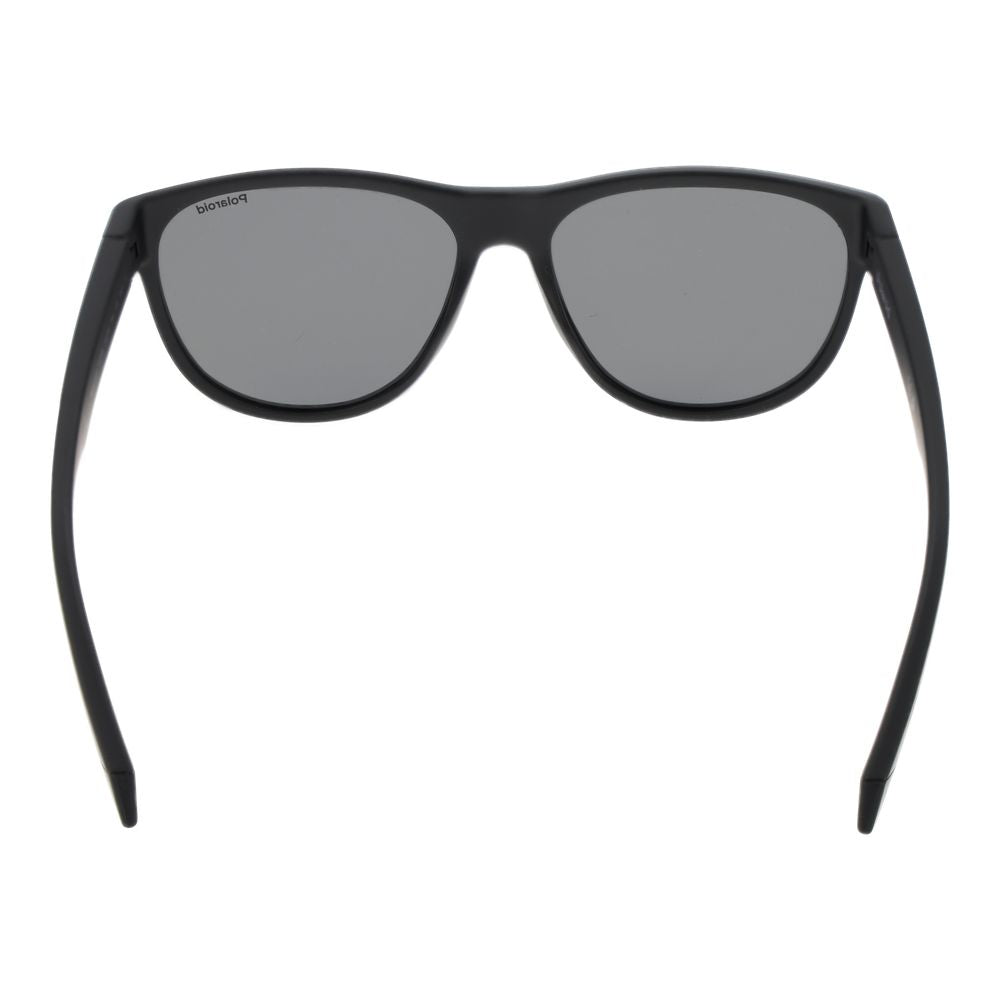 Polaroid Unisex Round Sunglasses – Black Full-Rim, 56mm