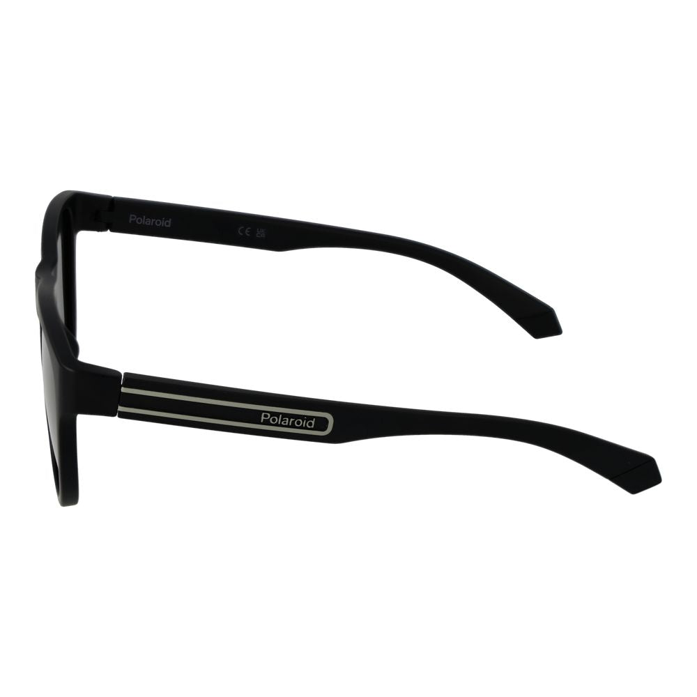 Polaroid Unisex Round Sunglasses – Black Full-Rim, 56mm